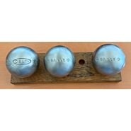 Obut Loisir Inox Lisse - Jeu de 3 boules - 73mm - 620g - gravée ] GA LLE ]