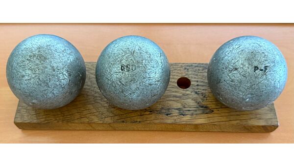 LA BOULE BLEUE &quot;Super inox 125&quot; - 73mm - 690g - gravée P-F