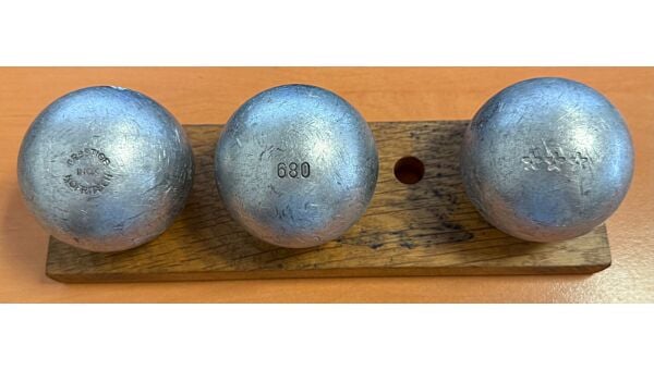 LA BOULE BLEUE &quot;Prestige Inox 110&quot; - 73mm - 680g - gravée ***