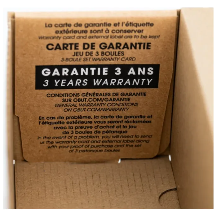 Boules De Pétanque Obut Tripellette Bois - 65mm Marron - Neuves Sous Blister