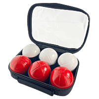 2 triplettes de Pétanque avec Sacoche et But - Blanche Strie Z + Rouge Strie Z