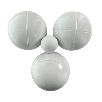 3 Boules de Pétanque Blanches Strie Z avec Sacoche et But