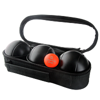 3 Boules de Pétanque avec Sacoche - Noires Strie P