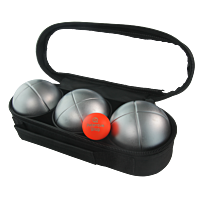 3 Boules de Pétanque avec Sacoche et But - Grises Mates Strie Z