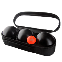 3 Boules de Pétanque avec Sacoche et But - Noires Lisses