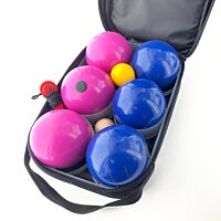 Jeu de 6 boules PVC - 74mm/680g - Marine/Fuchsia