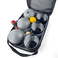 Jeu de 6 boules PVC - 74mm/680g - Noir/Argent