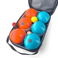Jeu de 6 boules PVC - 74mm/680g - Turquoise/Orange