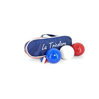 Kit Pétanque Tricolore avec Triplette Sacoche et But - Lisse
