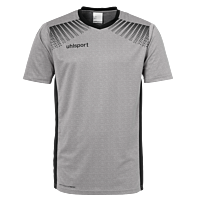 Maillot manches courtes Goal - Gris Foncé Chiné/noir - Enfant