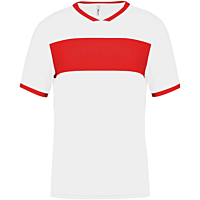 Maillot manches courtes - enfant - blanc/rouge