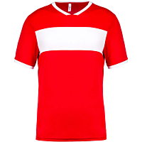 Maillot manches courtes - enfant - rouge/blanc