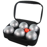 2 triplettes de Pétanque avec Sacoche et But – Grise Lisse + Grise Strie Z