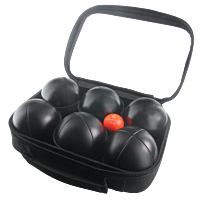 2 triplettes de Pétanque avec Sacoche et But – Noire Lisse + Noire Strie B