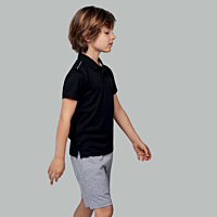 Polo manches courtes - enfant - noir