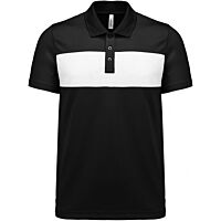 Polo manches courtes enfant noir/blanc