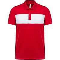 Polo manches courtes enfant rouge/blanc