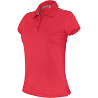 Polo manches courtes - femme - rouge