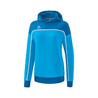 Sweat à capuche CHANGE by erima - Femme - bleu curaçao/mykonos/blanc