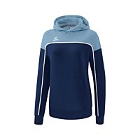 Sweat à capuche CHANGE by erima - Femme - bleu marine/faded denim/blanc