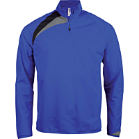 Sweat d'entraînement 1/4 zip - enfant - bleu royal/noir/gris tempête