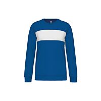 Sweat-shirt polyester à bandeau blanc enfant - Bleu Roi