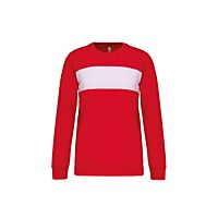 Sweat-shirt polyester à bandeau blanc enfant - Rouge