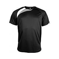 T-shirt sport manches courtes - enfant - blanc/noir/gris tempête