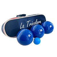 Triplette de Pétanque avec Sacoche Tricolore et But - Bleue Strie Z