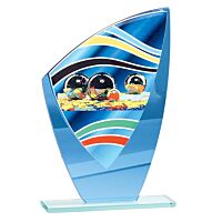 Trophée de pétanque en verre 22cm