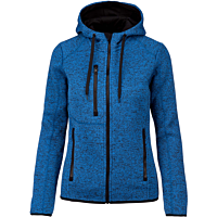 Veste capuche chinée - femme - bleu royal