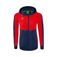 Veste d'entraînement Six Wings à capuche - Femme - bleu marine/rouge