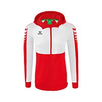 Veste d'entraînement Six Wings à capuche - Femme - rouge/blanc