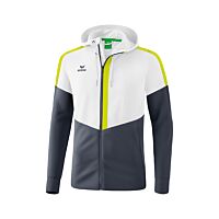 Veste d'entraînement à capuche Squad - Enfant - blanc/gris/bio jaune citron