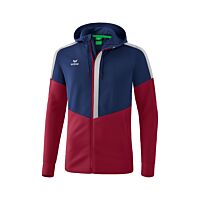 Veste d'entraînement à capuche Squad - Enfant - bleu marine/bordeaux/gris