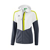 Veste d'entraînement à capuche Squad - Femme - blanc/gris/bio jaune citron