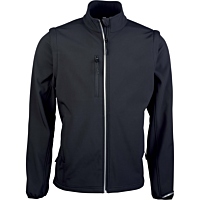 Veste softshell sport manches amovibles - homme - noir