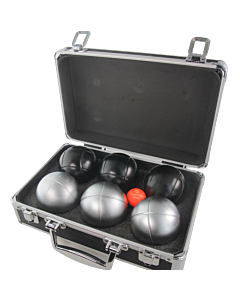 2 triplettes de Pétanque avec Mallette et But - Grise Mate Strie Z + Noire Strie 1