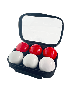 2 triplettes de Pétanque avec Sacoche et But - Blanche Lisse + Rouge Lisse
