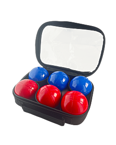 2 triplettes de Pétanque avec Sacoche et But - Bleue Strie Z + Rouge Strie Z