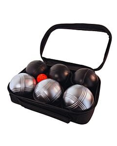 2 triplettes de P&eacute;tanque avec Sacoche et But - Grise Strie 3 + Noire Strie Z