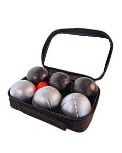 2 triplettes de P&eacute;tanque avec Sacoche et But - Grise Strie Z + Noire Strie 3