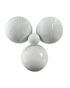 3 Boules de Pétanque Blanches Strie Z avec Sacoche et But