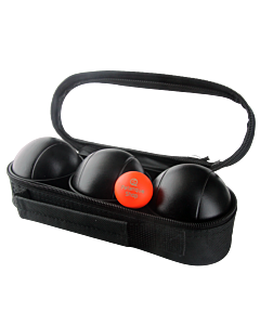3 Boules de Pétanque avec Sacoche - Noires Strie P