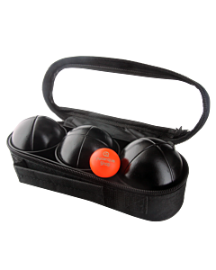 3 Boules de Pétanque avec Sacoche - Noires Strie Z