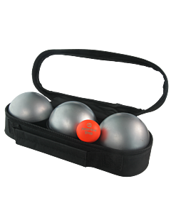3 Boules de Pétanque avec Sacoche et But - Grises Mates Lisses