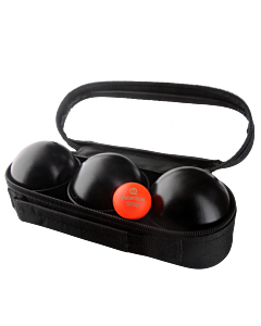 3 Boules de Pétanque avec Sacoche et But - Noires Lisses