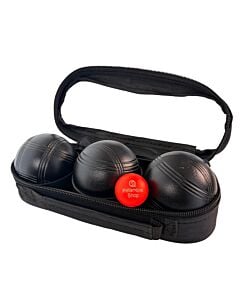 3 Boules de P&eacute;tanque avec Sacoche et But - Noires Strie 3