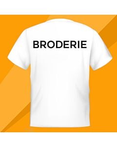 Broderie texte sur 1 ligne dans le dos