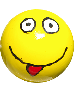 But buis Smiley jaune avec langue tirée peint à la main
